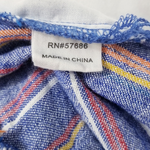 Lili Sport Striped Linen Blend Shorts Pants Plus Size 3X - Picture 11 of 14